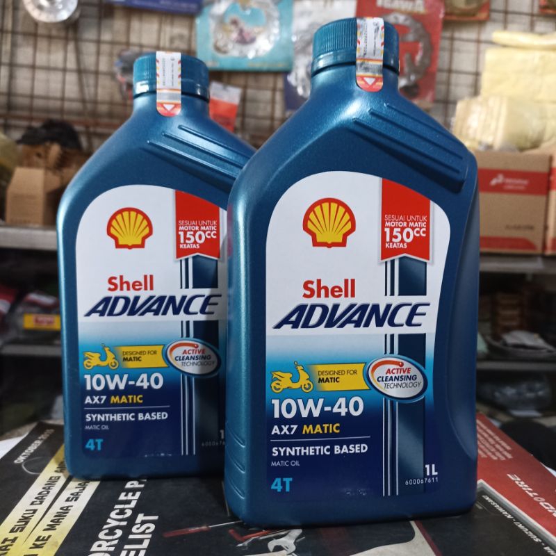 Jual Oli Shell Advance AX7 Matic 1 Liter 10W 40 Synthetic Original