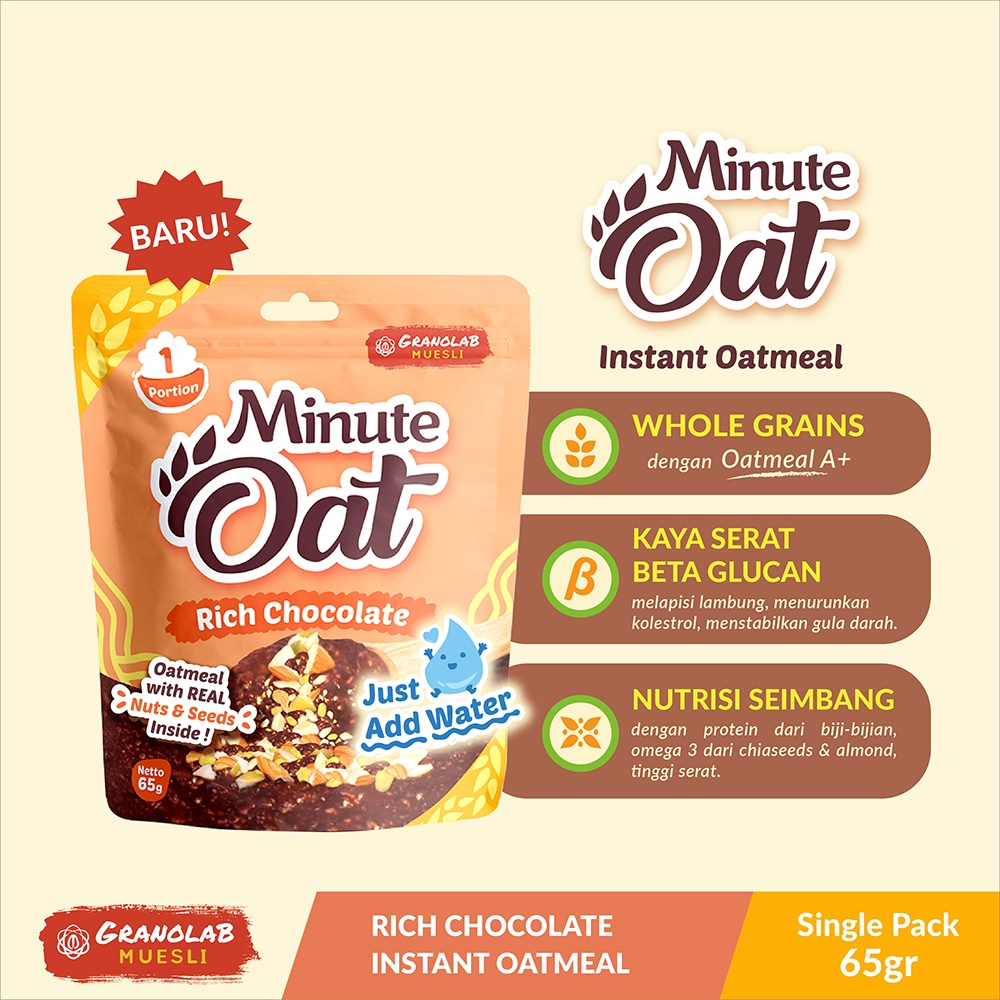 Jual Instant Oatmeal Minute Oat 65gr Shopee Indonesia