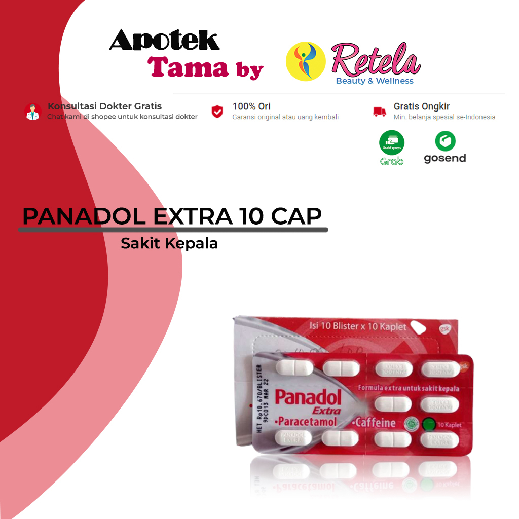 Jual Panadol Extra Isi 10 Tablet Obat Demam Sakit Kepala Dan Gigi