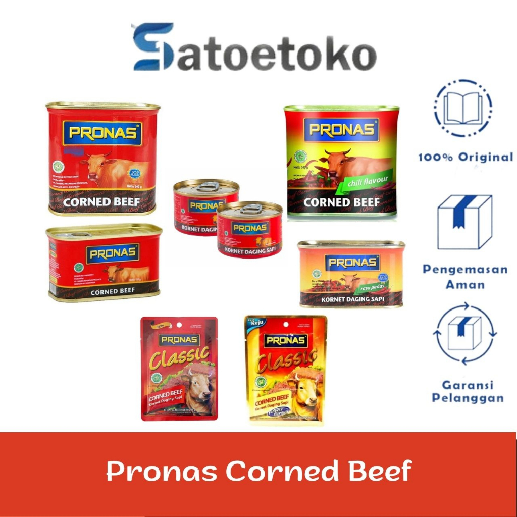 Jual PRONAS CORNED BEEF 50 GR 120 GR 198 GR 340 GR Shopee Indonesia