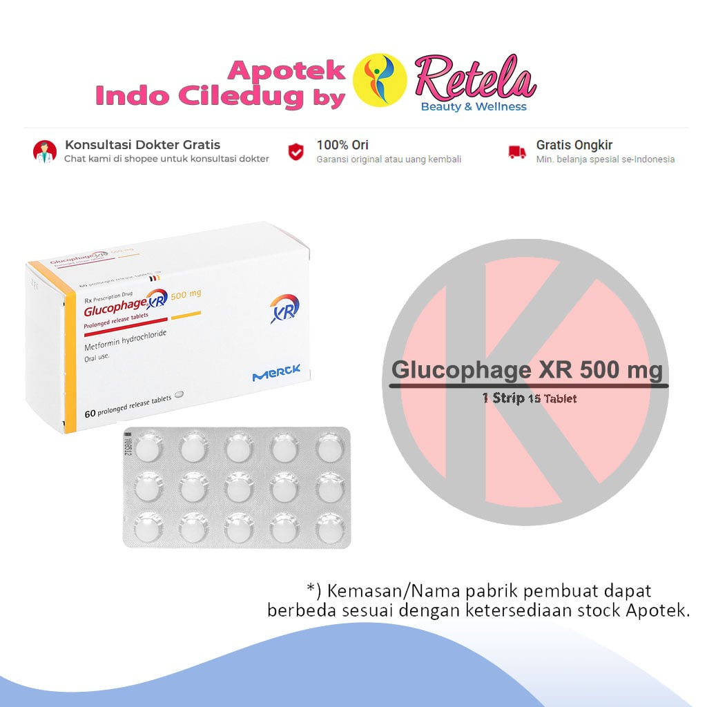 Jual GLUCOPHAGE XR 500MG 1 STRIP 15 TABLET Shopee Indonesia