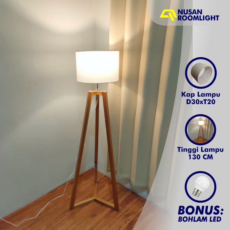 Jual Lampu Berdiri Standing Lantai Sudut Beside Floor Lamp Ruang Tamu