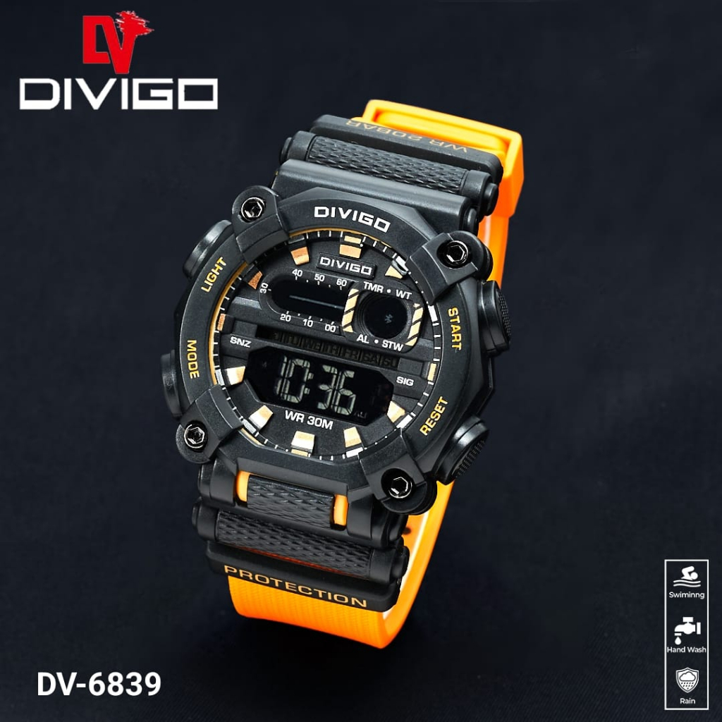 Jual Jam Tangan Pria Divigo Digital Dv Original Strab Rubber Tahan