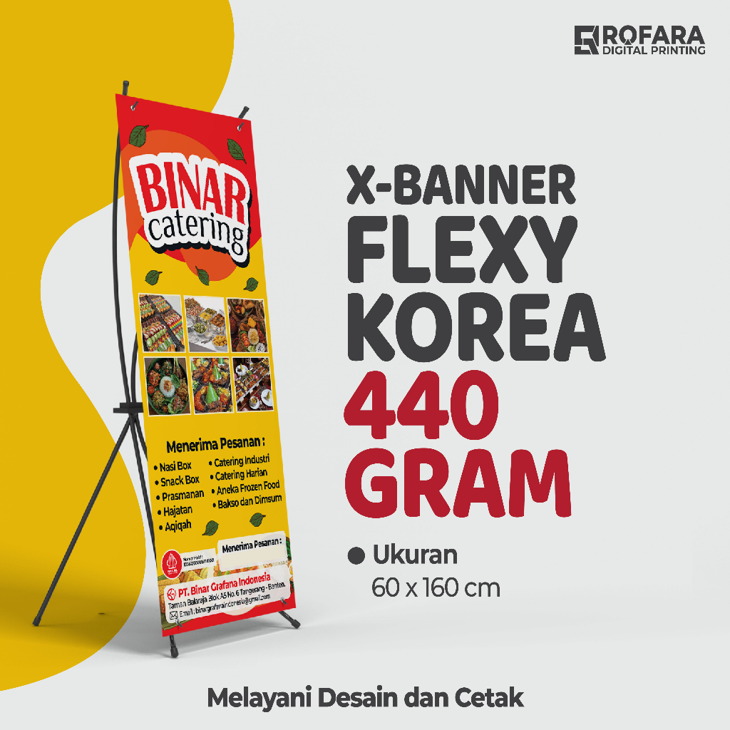 Jual X Banner Bahan Flexy Korea 440 Gram Ukuran 60 X 160 Cm