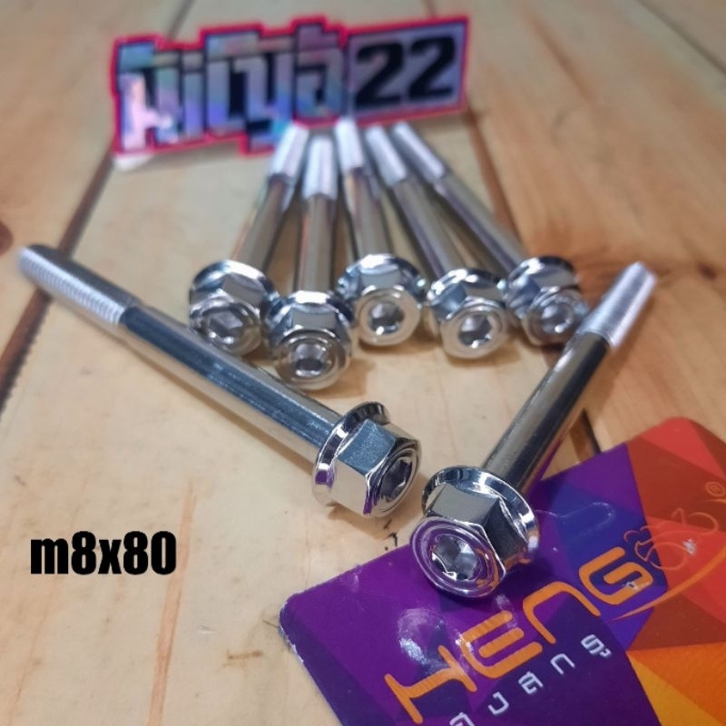 Jual Baut 12 Probolt 8x80 Stainless Model 2 Kunci HEXAGON Original Heng