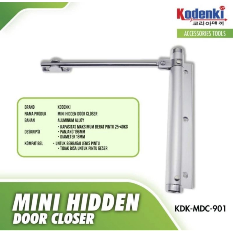 Jual Penahan Penutup Pintu Otomatis Kodenki Mini Hidden Door Closer