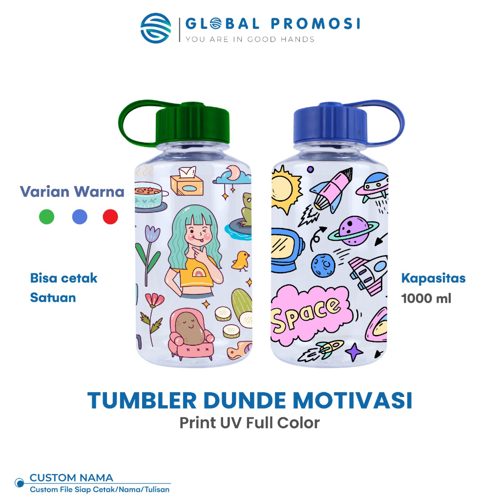 Jual Tumbler Dundee Print Custom Nama Cetak Souvenir Botol Minum 1