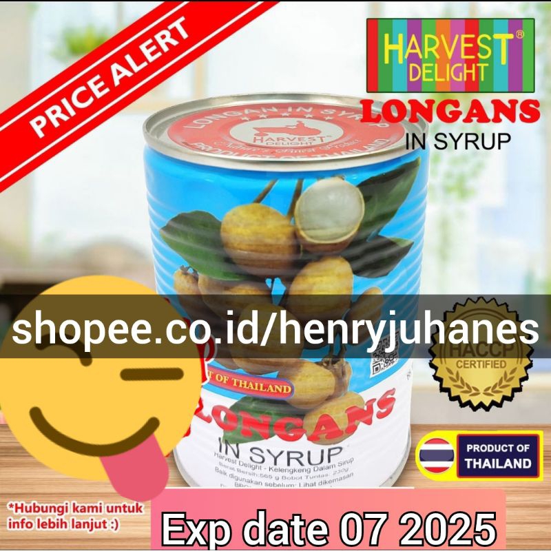 Jual HARVEST Brand Thailand Longan In Syrup Kaleng Lengkeng Kaleng