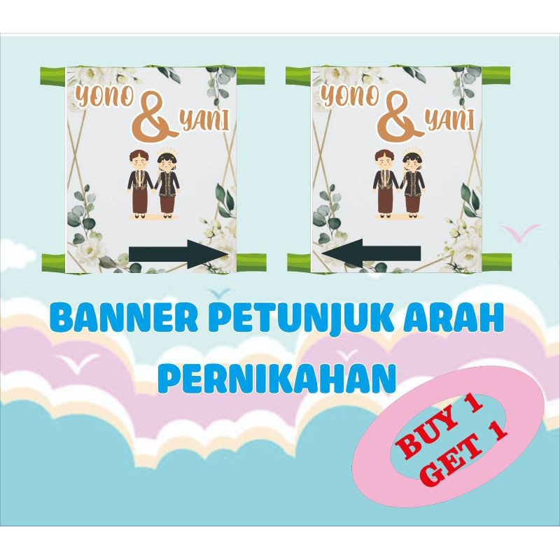 Jual BANNER SPANDUK BALIHO PETUNJUK ARAH PERNIKAHAN Shopee Indonesia