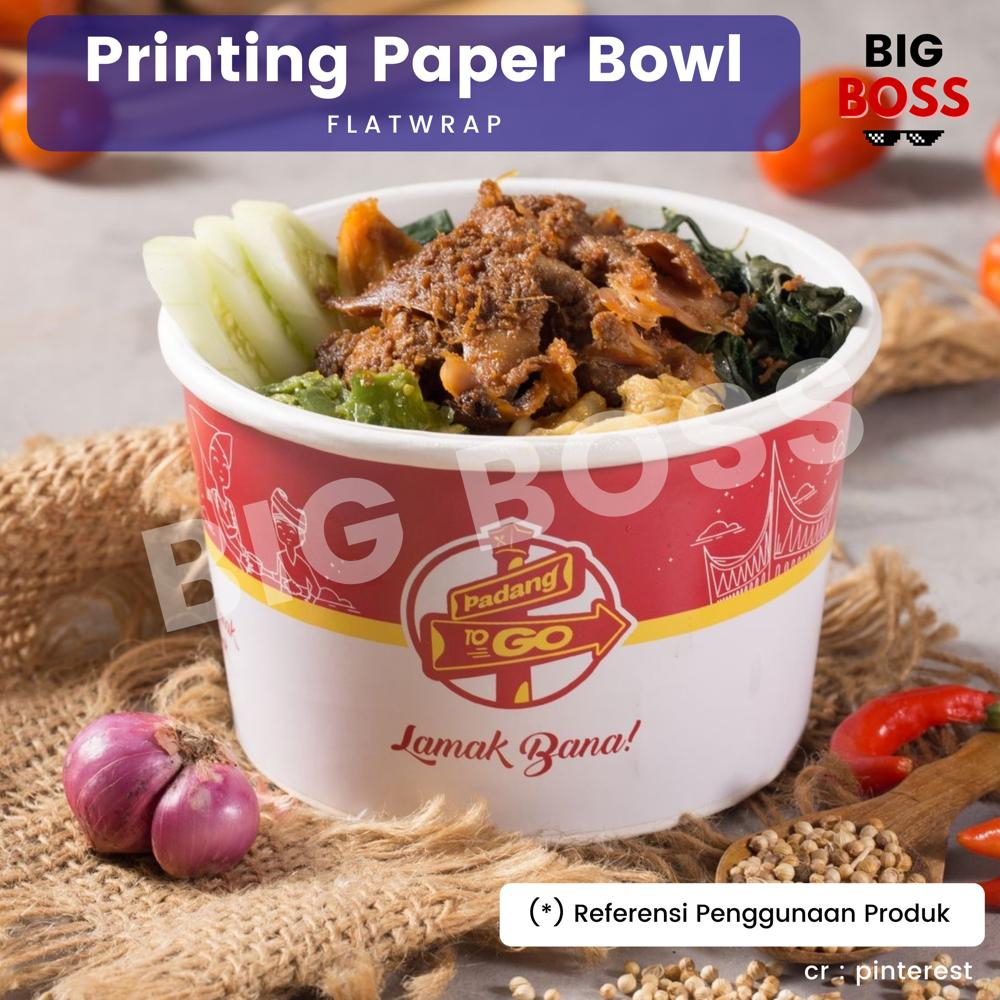 Jual Custom Print Printing Paper Bowl Mangkok Kertas Rice Bowl