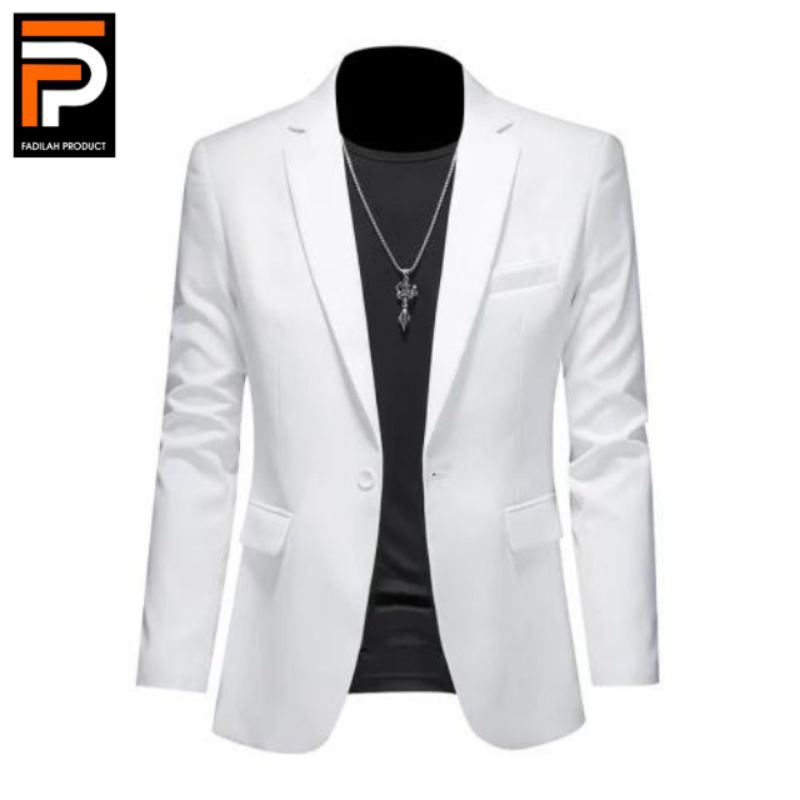 Jual Jas Blazer Pria Formal Kancing Satu Slimfit Shopee Indonesia