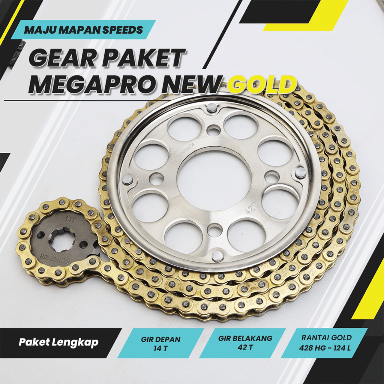 Jual Gear Set CB150R Model SSS Merk KC Premier Gold Series 14T 42