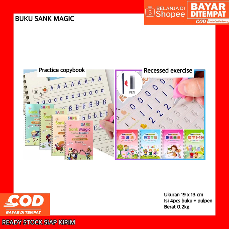 Jual BUKU SANK MAGIC 1 SET ISI 4 BUKU PULPEN SANK MAGIC BOOK