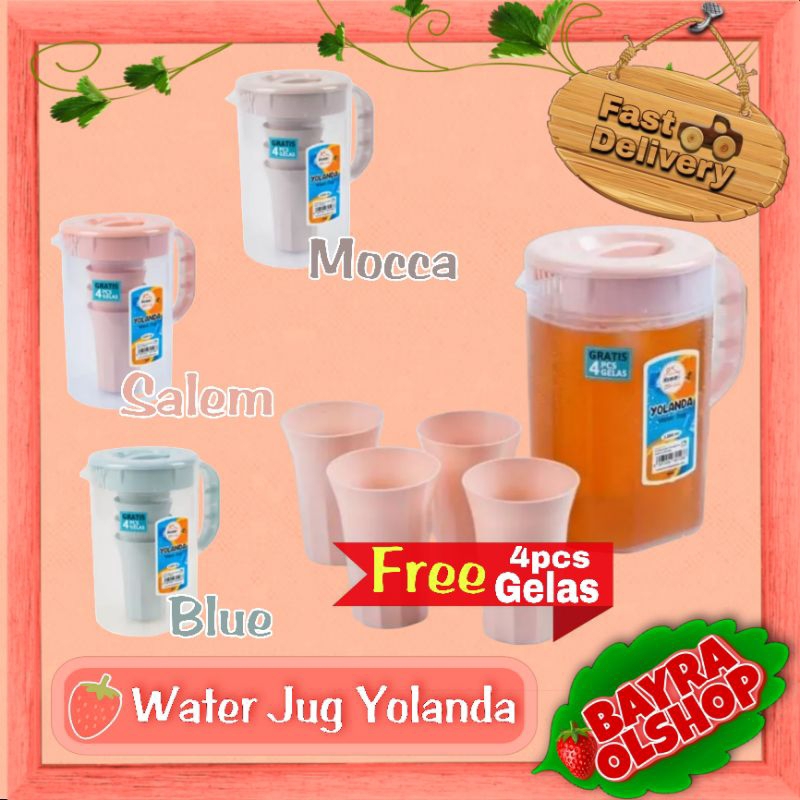 Jual Water Jug Yolanda 2 2 Liter Free 4 Gelas Teko Air Ceret