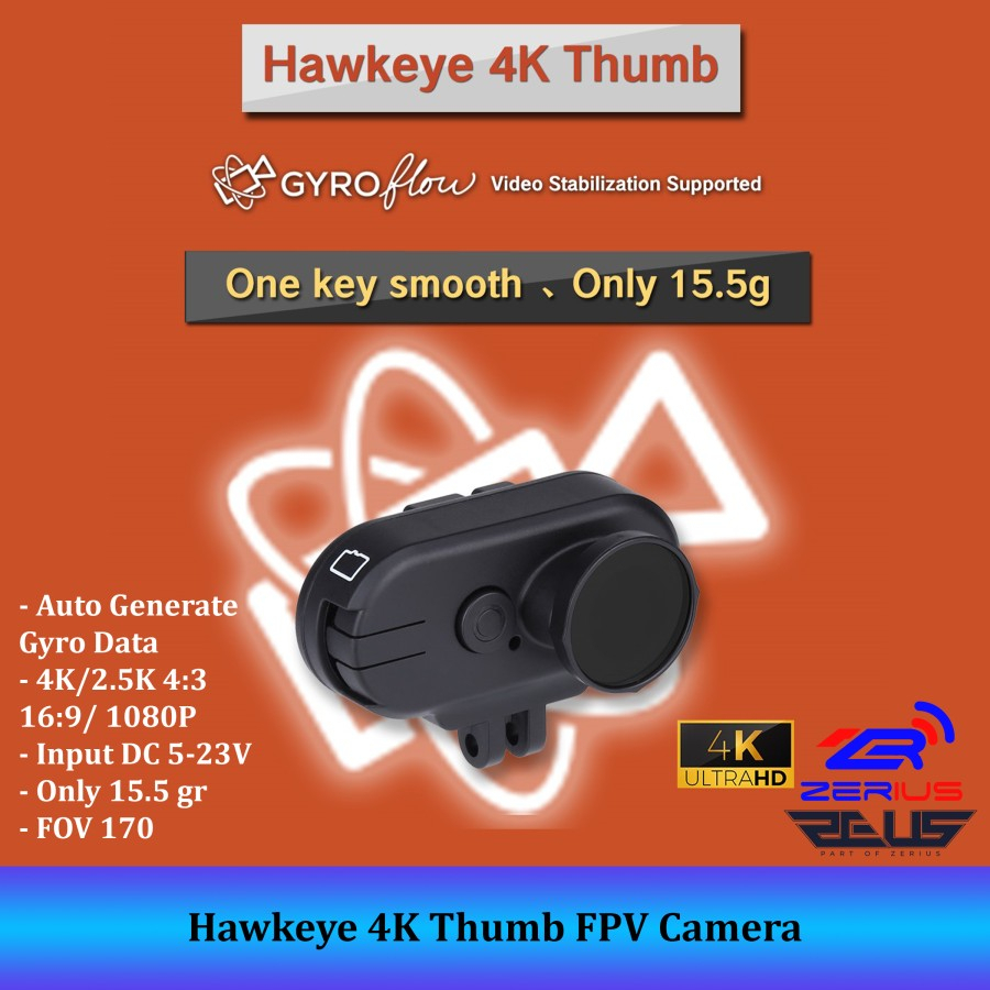 Jual Hawkeye Thumb 4K FPV Camera With Gyro Data Gyroflow Hawkeye 4K