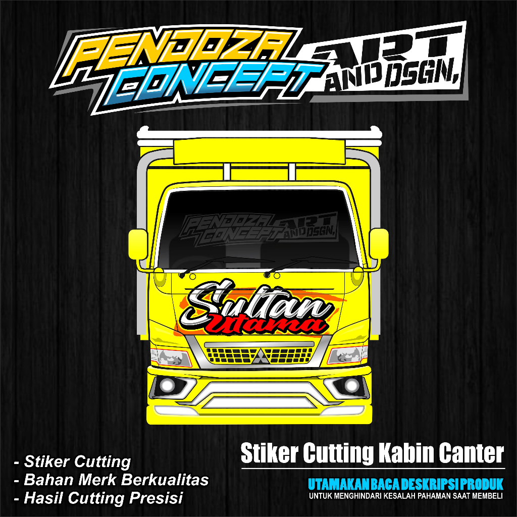 Jual Stiker Cutting Kabin Truk Canter Tulisan Sultan Muda Bisa Cod Dan