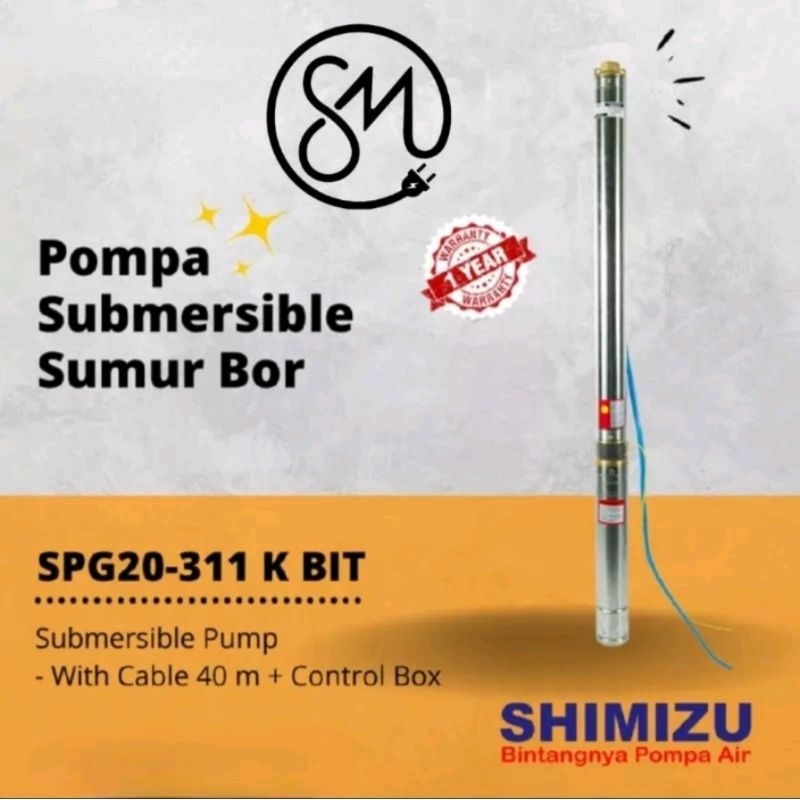 Jual POMPA AIR CELUP SHIMIZU SPG07 226K BIT SUMUR DALAM SUBMERSIBLE