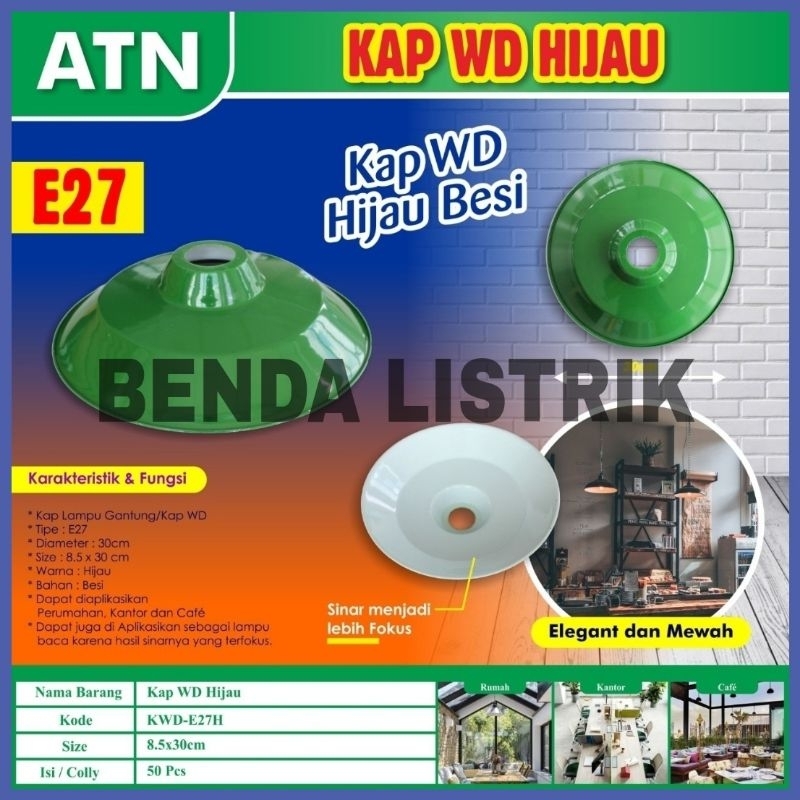 Jual Kap Fitting Lampu Jalan WD E 27 20 CM Kap Lampu Gantung Almunium