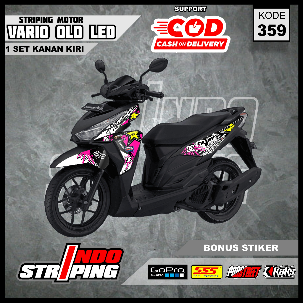 Jual Stiker Motor Vario Striping Variasi Honda VARIO Old Led 125 150