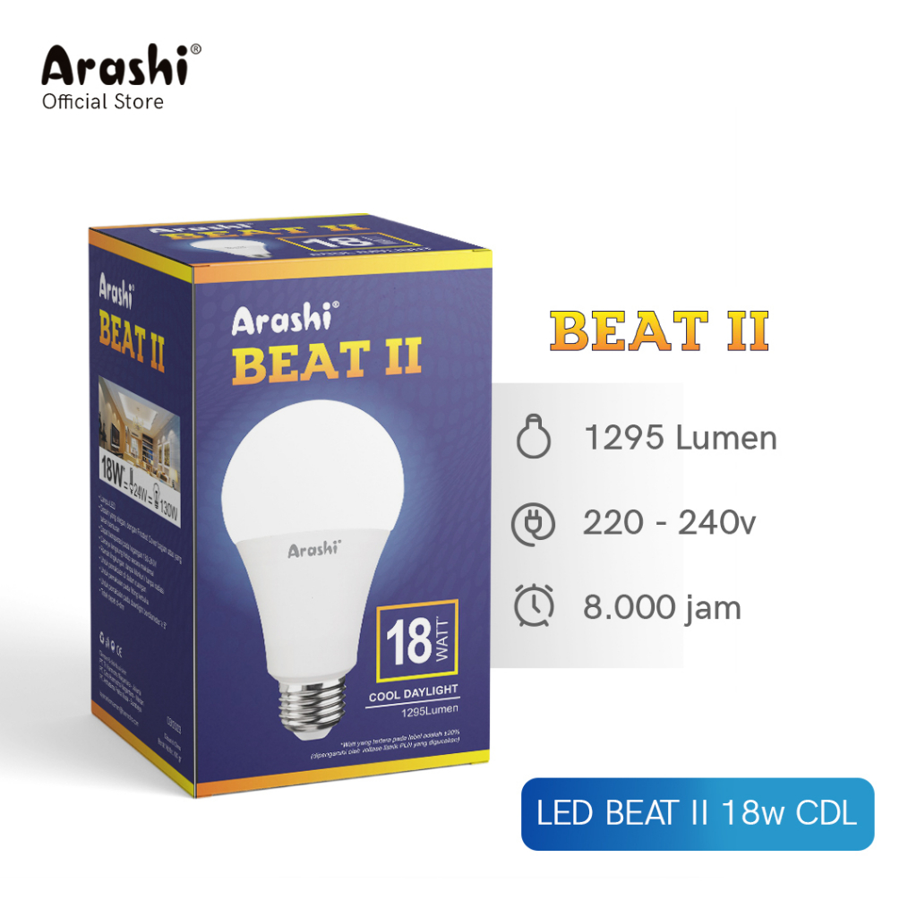 Jual Arashi Lampu Led Beat Ii Watt Cdl Cahaya Putih Shopee Indonesia