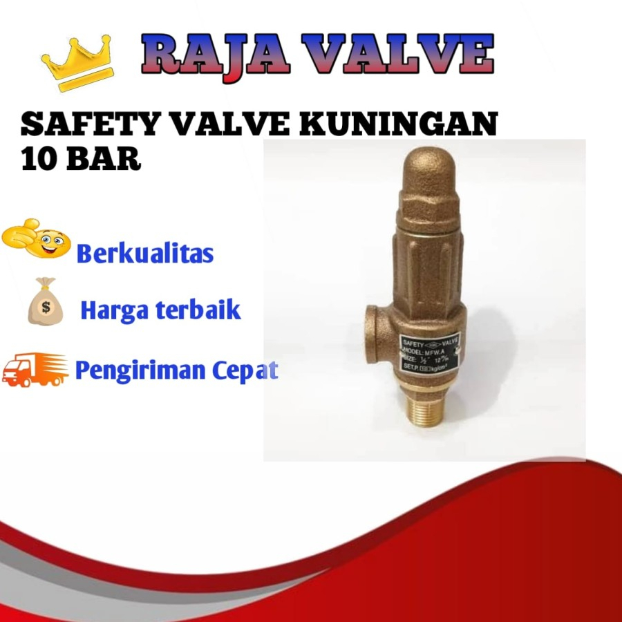 Jual SAFETY VALVE KUNINGAN 1 10BAR KG CM DRAT LUAR X DALAM Shopee