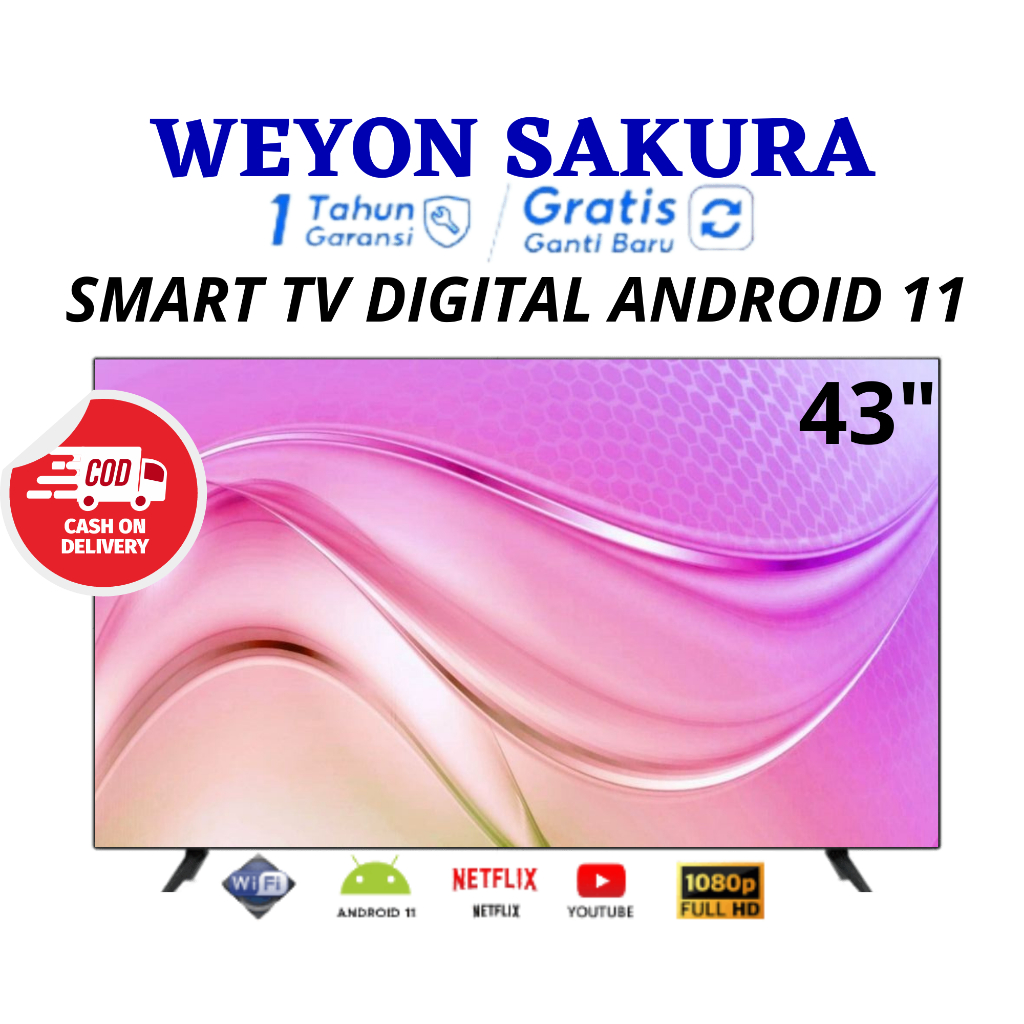 Jual BARU WEYON SMART TV DIGITAL LED 43 INCH TV YOUTUBE GARANSI