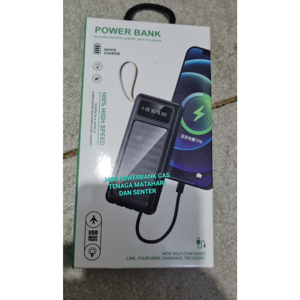 Jual J Ori Powerbank Solar Power Bank Panel Surya Mah Input