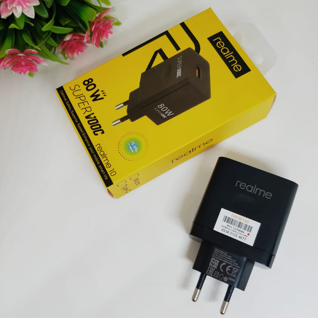 Jual Sale Batok Charger 80w Ori Realme 10 SuperVooc Adaptor Casan Hitam