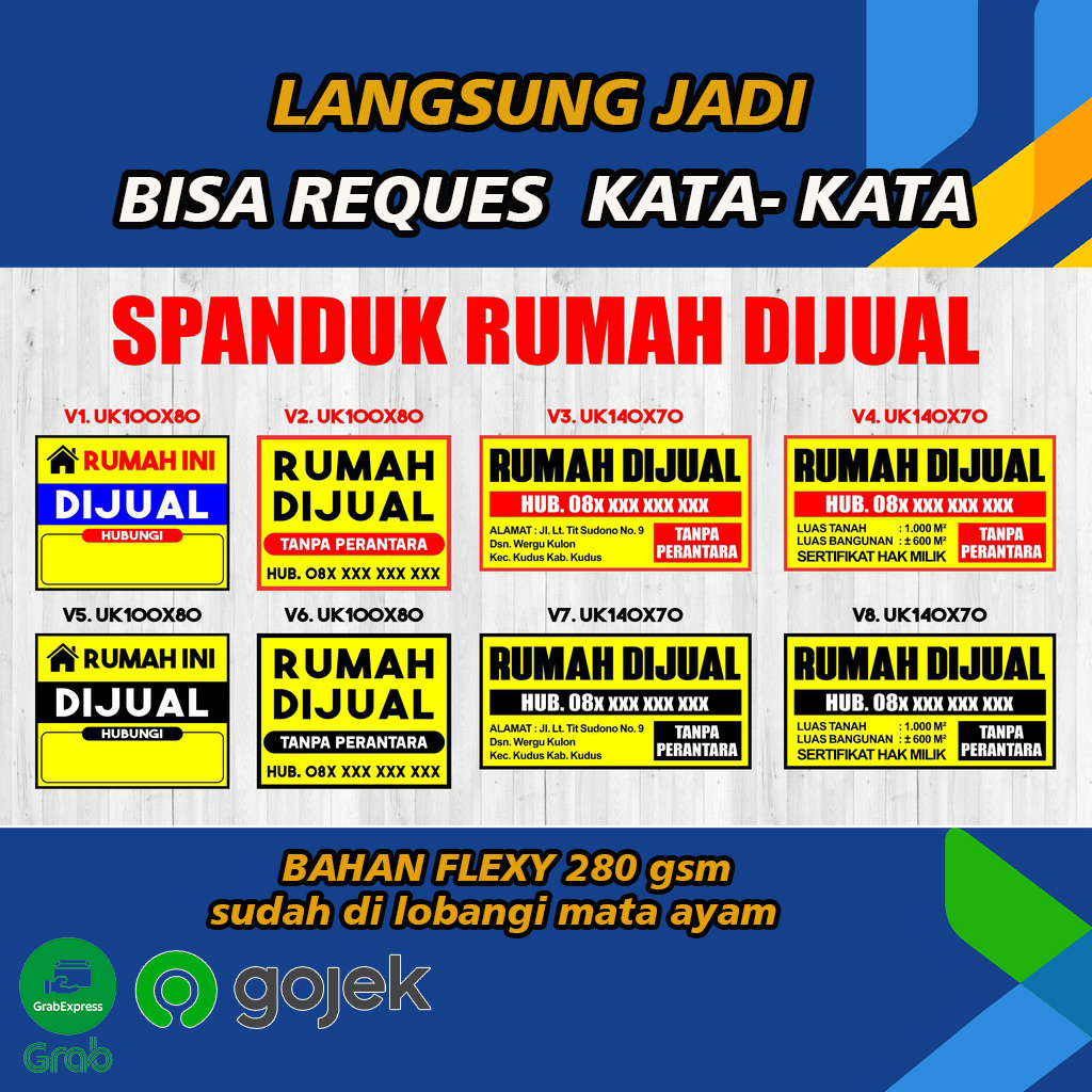 Jual Spanduk Murah Pamflet Banner Rumah Dijual Disewakan Dikontrakan