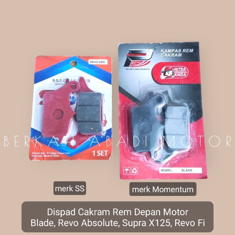 Jual Dispad Kampas Rem Depan Murah Blade Absolut Revo Suprax Fi