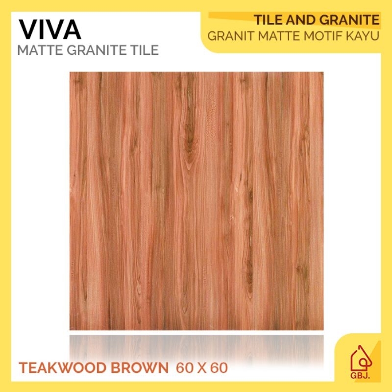 Jual GRANIT VIVA 60 X 60 TEAKWOOD BROWN MATTE KAYU GRANITE TILE KAYU