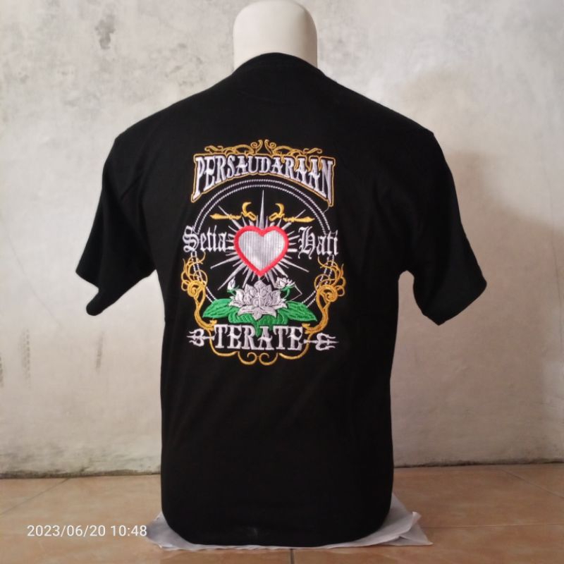 Jual Kaos Distro Pria PSHT Full Bordir Lengan Pendek Kaos Cotton Psht