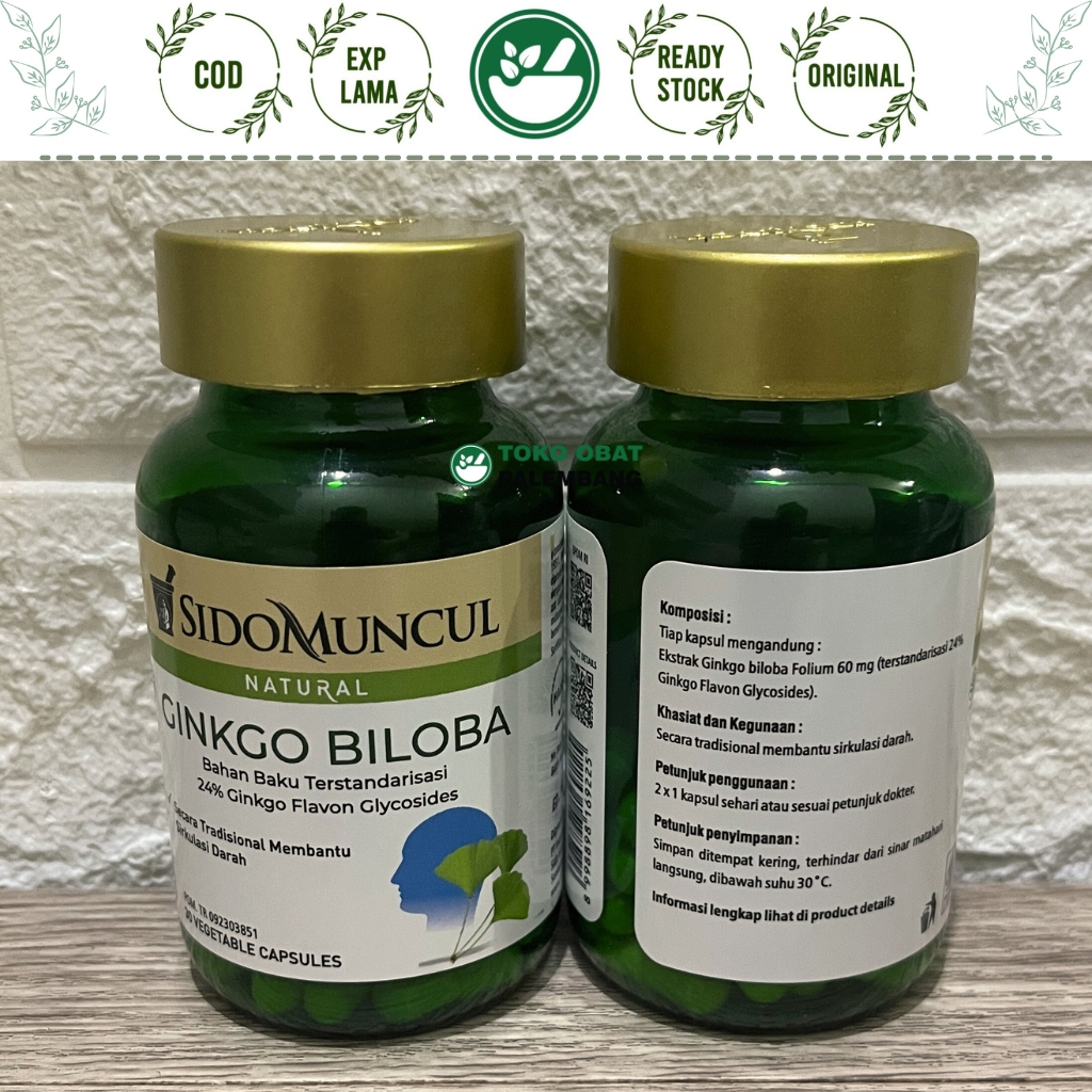 Jual SIDOMUNCUL GINKGO BILOBA 30 KAPSUL 60MG SIDO MUNCUL GINGKO BILOBA