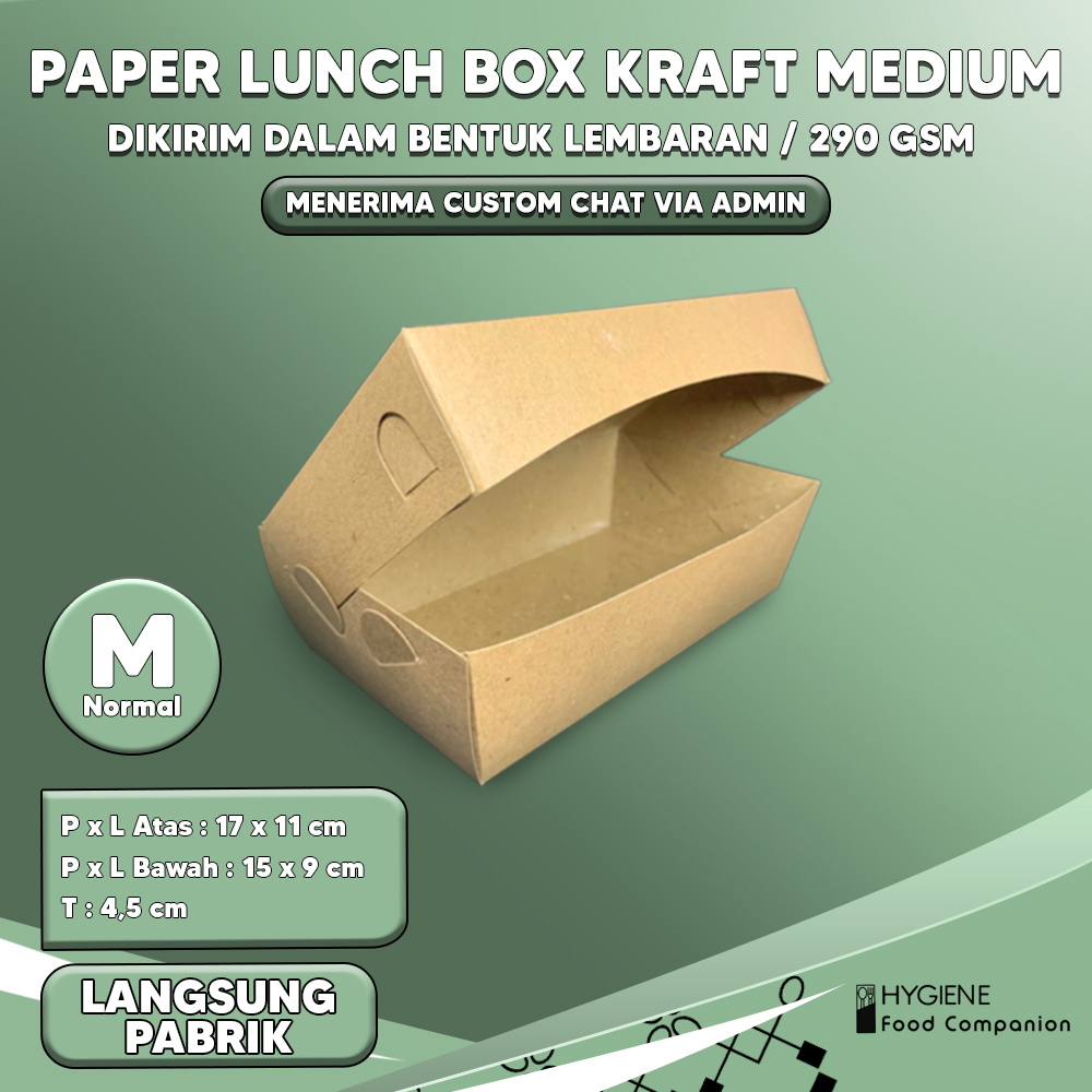 Jual Paper Lunch Box Size M Bahan Kraft Full Laminasi Lunch Box Paper