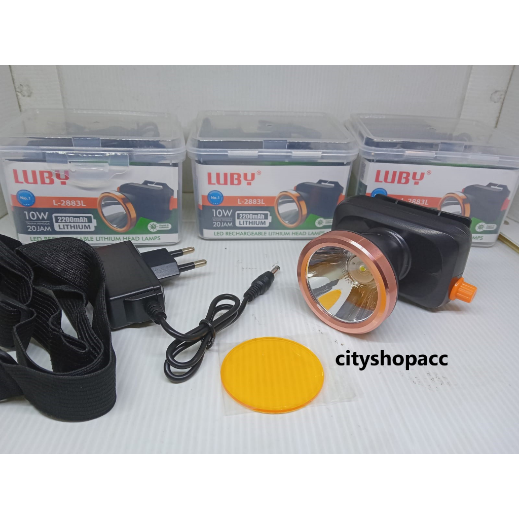 Jual Senter Kepala Headlamp Luby L L Watt Free Lensa Kuning L