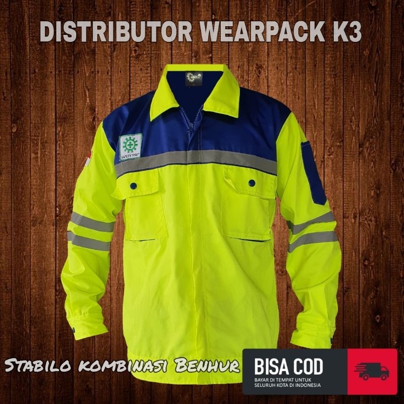 Jual Wearpack Safety Atasan Dongker Polos Kemeja Safety Baju Kerja