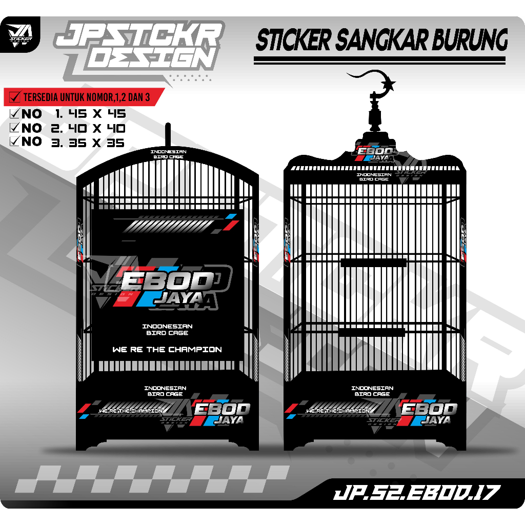 Jual Stiker Decal Sangkar Burung Sticker Dekal Kandang Ebod Kotak Bnr