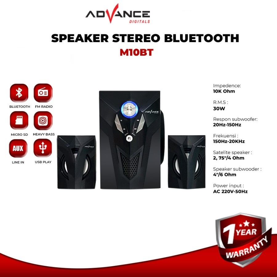 Jual Advance Speaker Stereo M Bt Speaker Bluetooth Xtra Bass