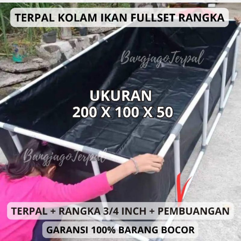 Jual Terpal Kolam Set Rangka 200x100x50 Terpal Fullset Kerangka Type