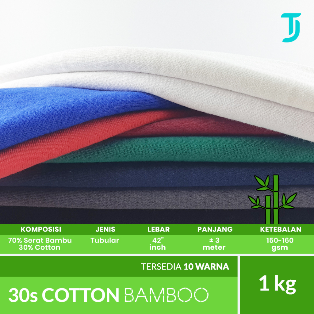 Jual 30s Cotton Bamboo Katun Bambu Kain Bahan Kaos Premium Anti