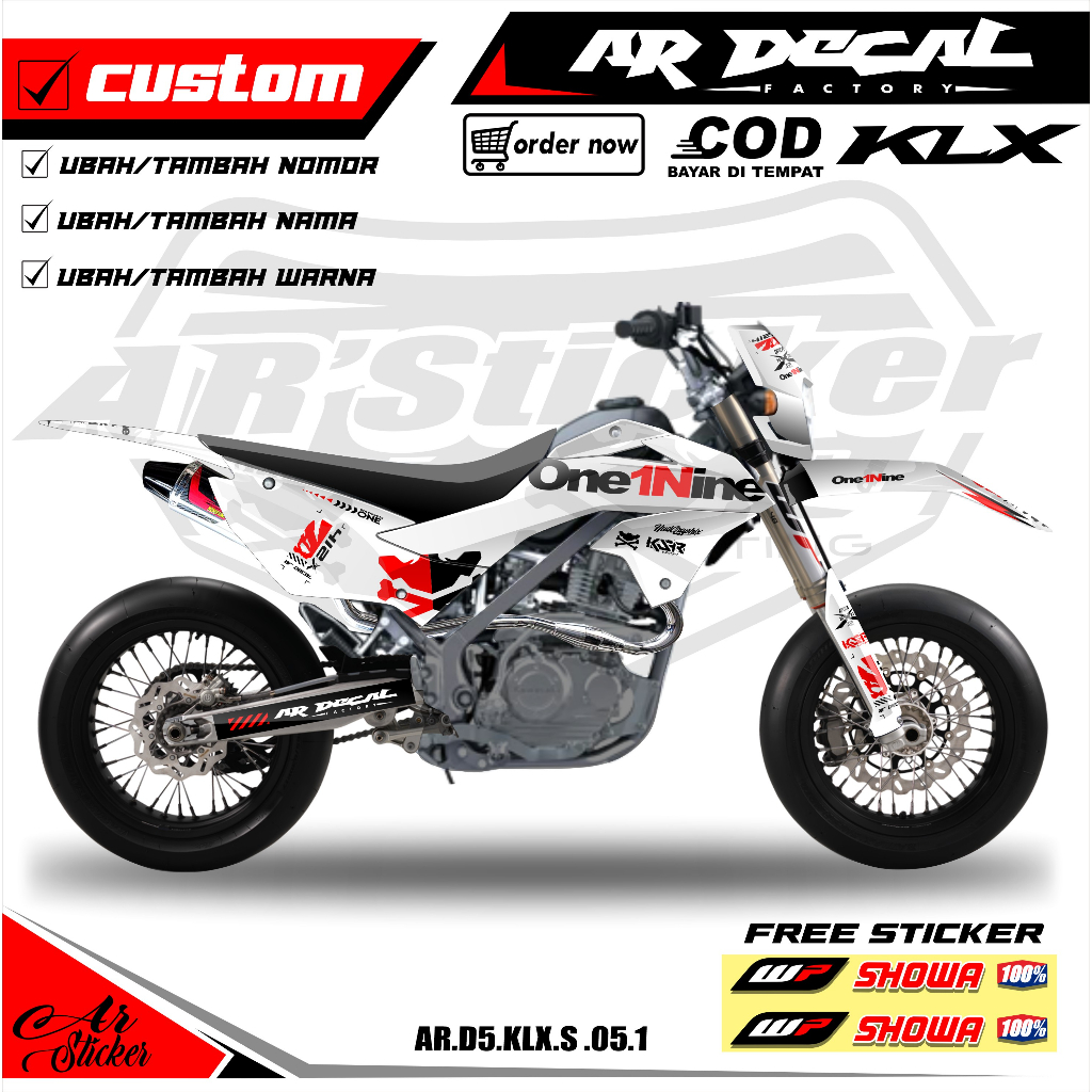 Jual Stiker Motor Variasi KLX 150 S 2023 Fullbody Decal Stiker Hologram