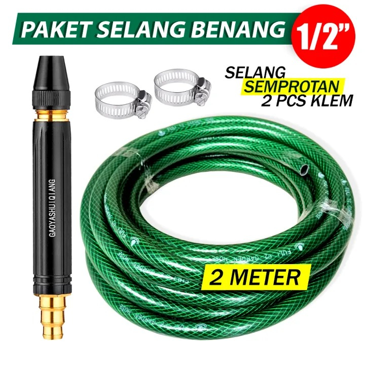 Jual Paket Selang Set Alat Cuci Motor Selang Air Serat Benang Hijau