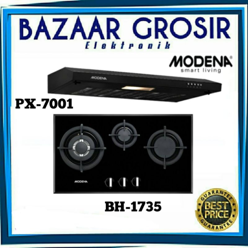 Jual PAKET KOMPOR TANAM MODENA BH 1735 DAN COOKER HOOD PX 7001 Shopee