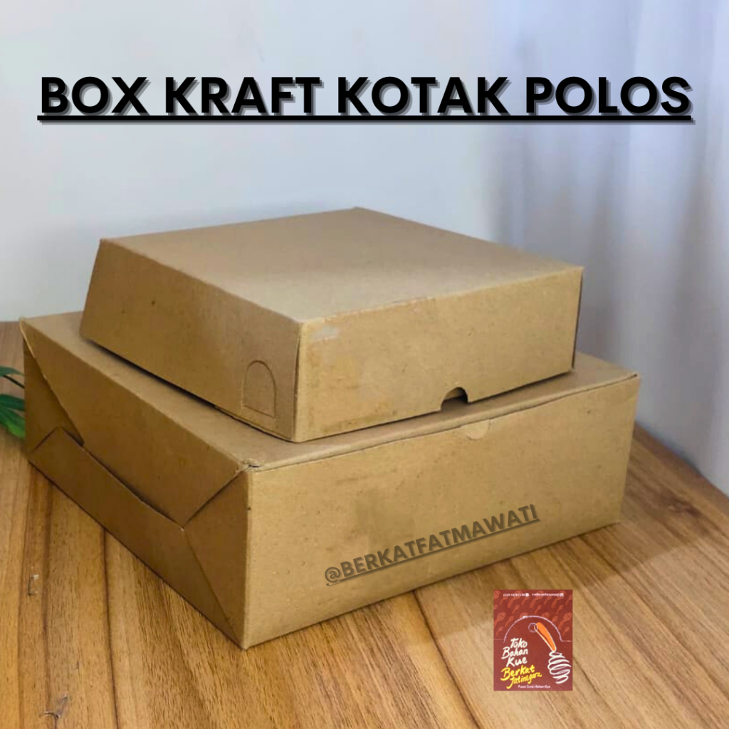 Jual BOX KRAFT KOTAK POLOS BOX DUS KOTAK MIKA BOX MIKA COKLAT KOTAK