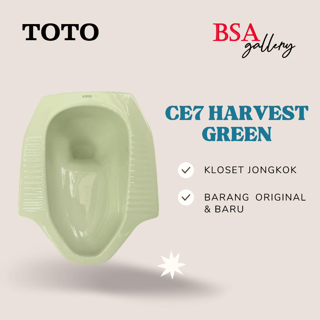 Jual KLOSET JONGKOK TOTO CE7 HARVEST GREEN TOILET JONGKOK HIJAU ORI