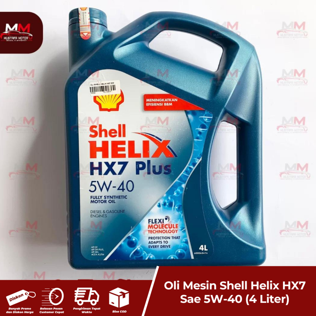 Jual Oli Mesin Shell Helix HX7 Sae 5W 40 4 Liter Shopee Indonesia