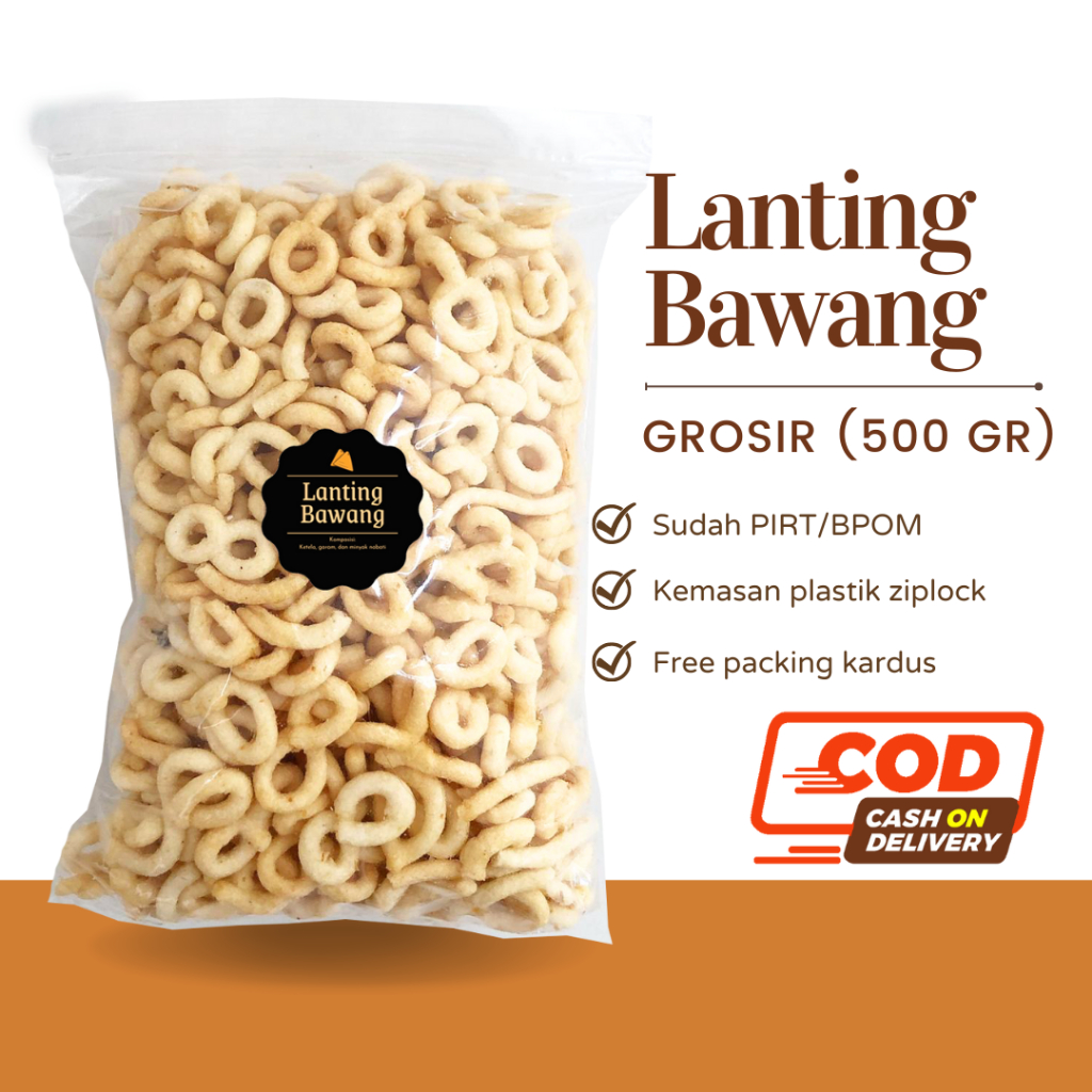 Jual DELISH SNACKS Lanting Bawang Grosir 500gr Snack Cemilan