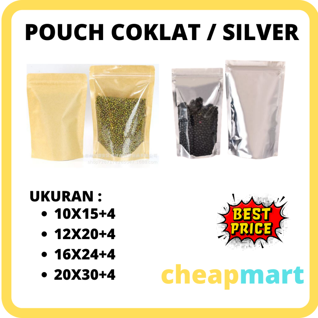 Jual 50 Lbr 12X20 STP Standing Pouch Transparan Bening Kemasan Snack