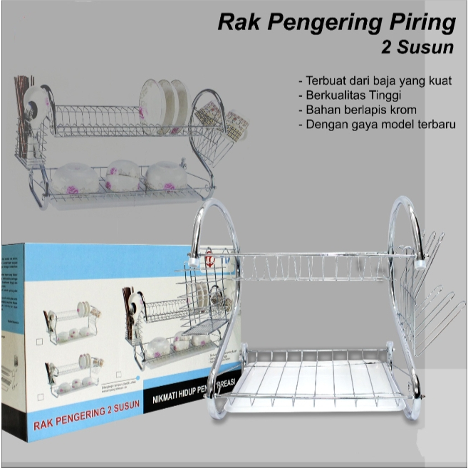 Jual Rak Piring Stainless Minimalist 2 Susun Shopee Indonesia