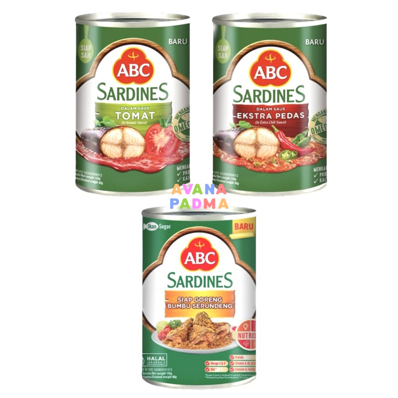 Jual ABC Sardines 155g 3 Varian Rasa Shopee Indonesia